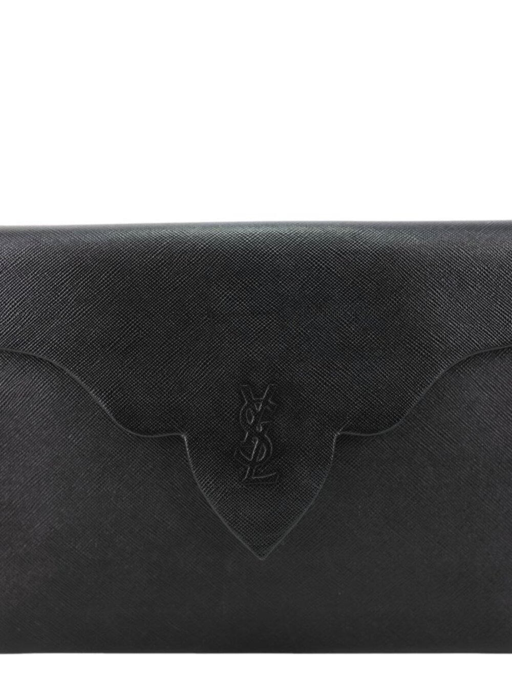 Yves Saint Laurent Saffiano Leather Clutch Black